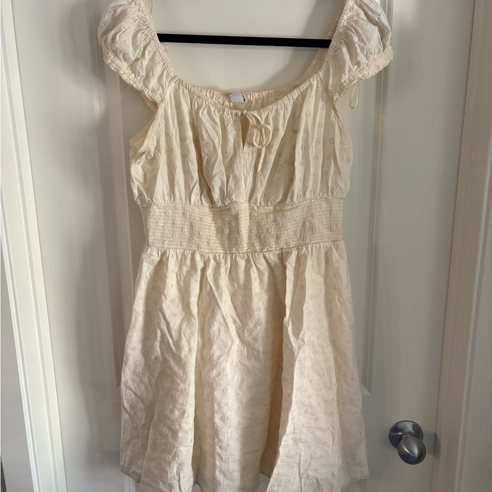 Cream Eyelet Dress